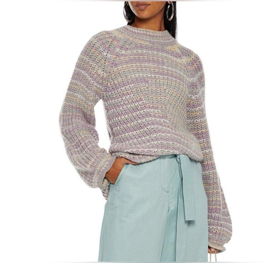 Nicholas Maliya Alpaca Wool Blend Multi Color Knit Sweater Size xs